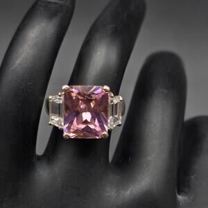 Sterling Silver Pink Stone Ring Size 4 925 Jewelry